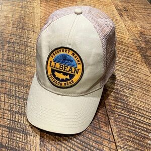 L.L. Bean Beige and Navy Mesh Cap
